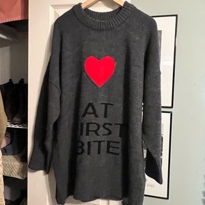 Zara oversized Love at First Bite sweater